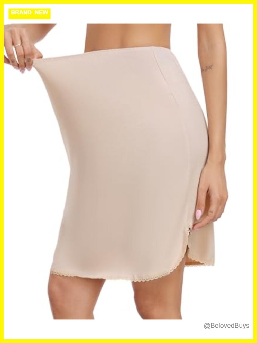 Half Slip for Women Under Dress Short Side Slit Mini Petticoat